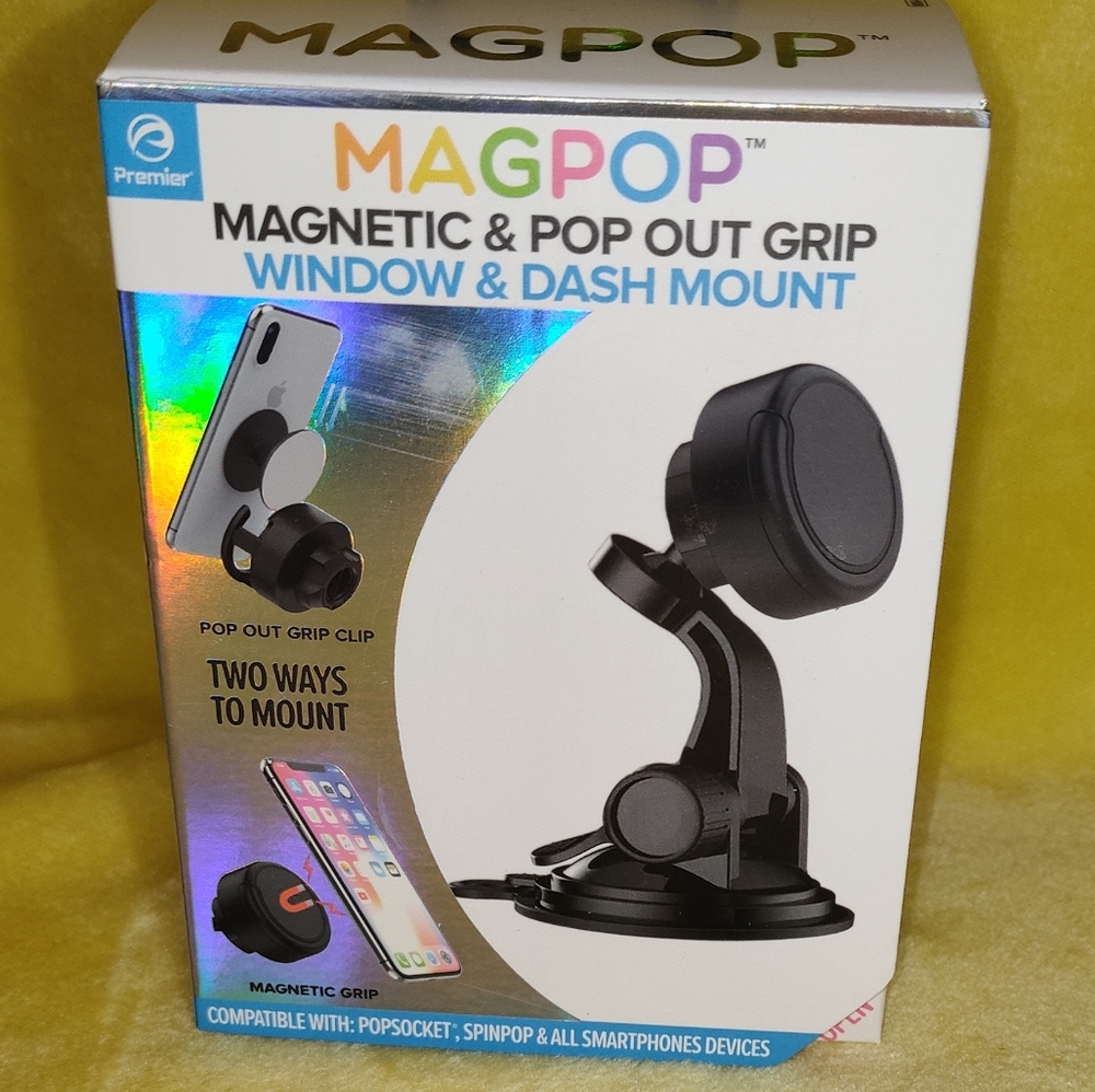 Magnetic & Pop Out Grip phone Mount